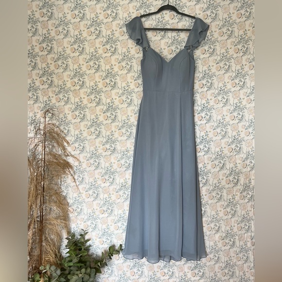 Azazie Blue Maxi Dress - Picture 5 of 10